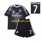 Camisolas de futebol Real Madrid Cristiano Ronaldo 7 2014 Retro Criança Equipamento 3ª Manga Curta